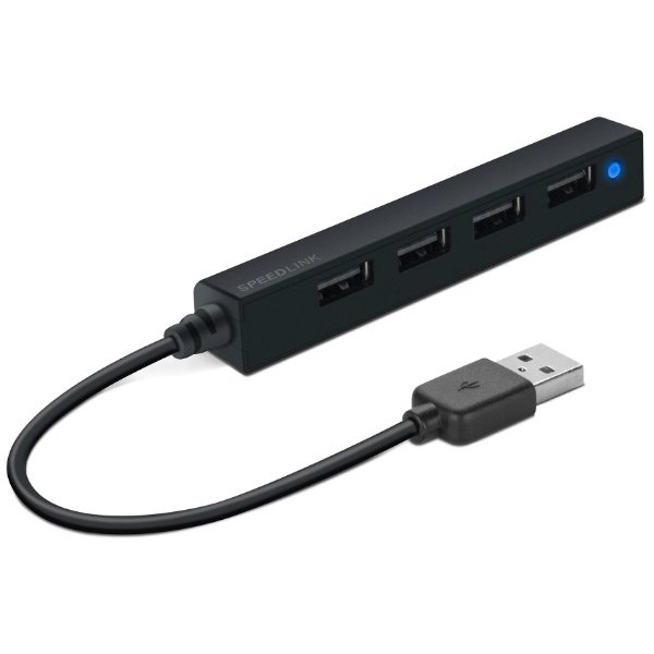 USB HUB SNAPPY SLIM 4 porturi USB2.0 lungime cablu 8cm negru