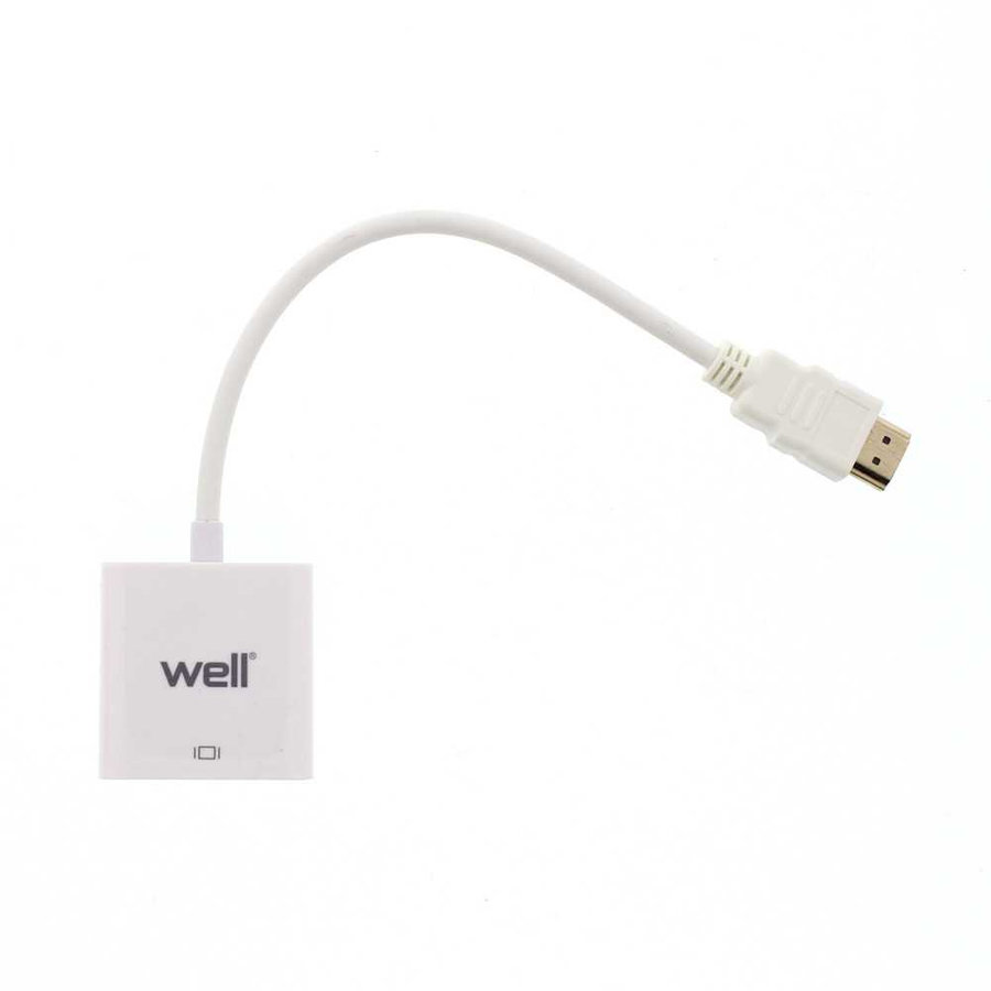 Adaptor WELL HDMI Tata la VGA Mama 0.2m Alb