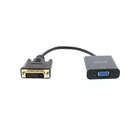 Cablu Adaptor WELL DVI-D 24+1p Tata la VGA Mama 15cm Negru
