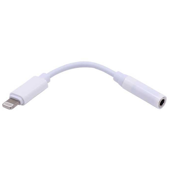 Adaptor WELL Lightning Tata la Jack 3.5mm Mama 10cm Alb