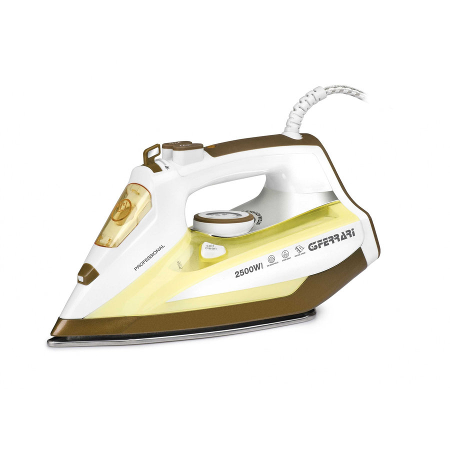 Fier de calcat G40012 Visir 2500W 300ml Talpa Otel Inoxidabil Alb / Galben