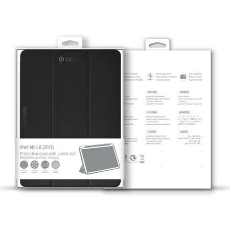 Husa tableta Devia Leather Case Black pentru Apple iPad Mini 6 2021