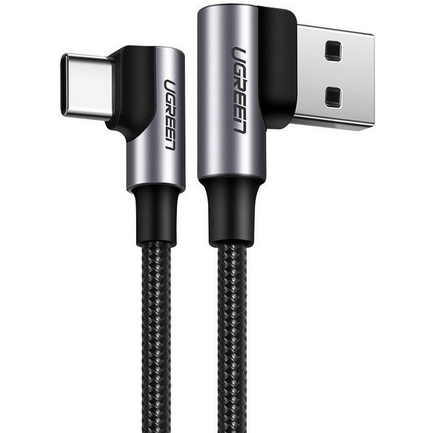 Cablu de Date si Incarcare US176 USB la USB Type-C Complete Angled 90 3A 2m Negru