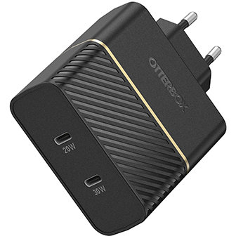 Incarcator Fast Charge 2x USB-C 50W, Power Delivery 3.0, Negru