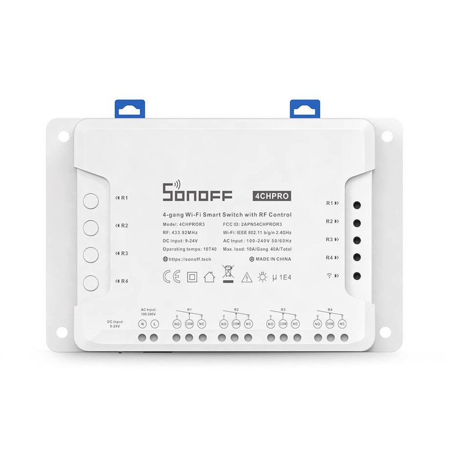 Întrerupător Smart Sonoff 4CH PRO R3 Control Vocal și prin Aplicație WiFi Alb