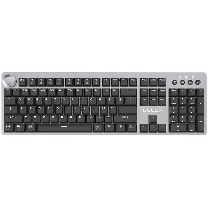 Tastatura K100US cu fir de 1.6m, conexiune USB-C, iluminata, Cablu 1.6m inclus, Gri