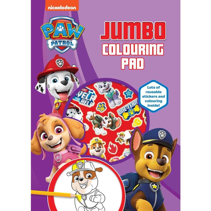 Bloc de Colorat Jumbo Paw Patrol cu Stickere