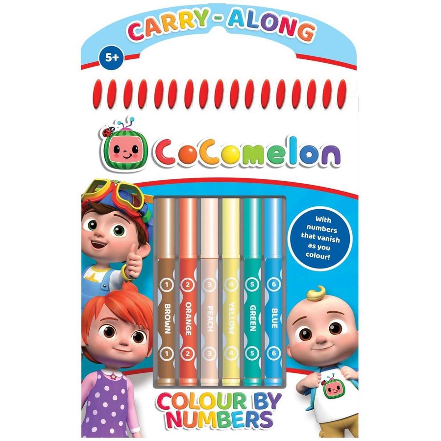 Carte de Colorat Cocomelon cu 6 Carioci Incluse