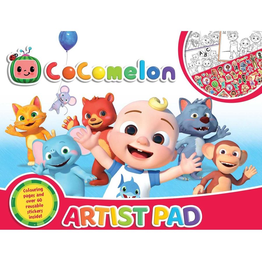 Bloc de Colorat Cocomelon Artist Pad cu Stickere
