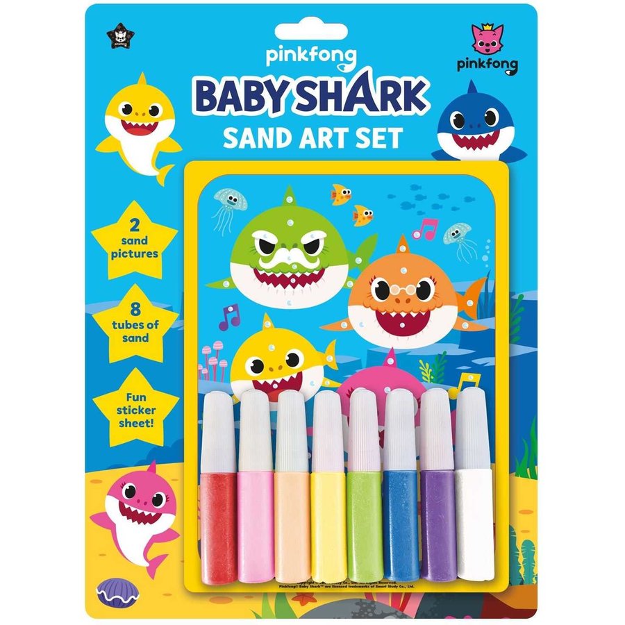 Set Pictura cu Nisip 2 Imagini si 1 Folie Stickere Baby Shark