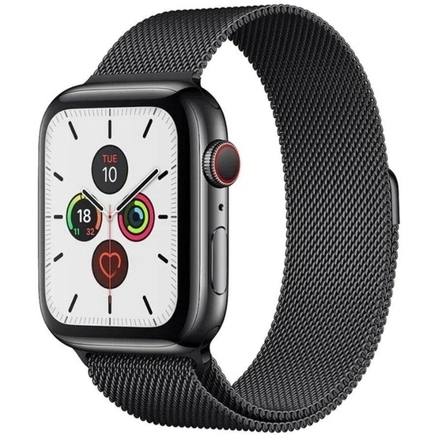Accesoriu smartwatch Curea otel inoxidabil Magnetic Strap compatibila cu Apple Watch 1/2/3/4/5/6/SE 42/44mm Black