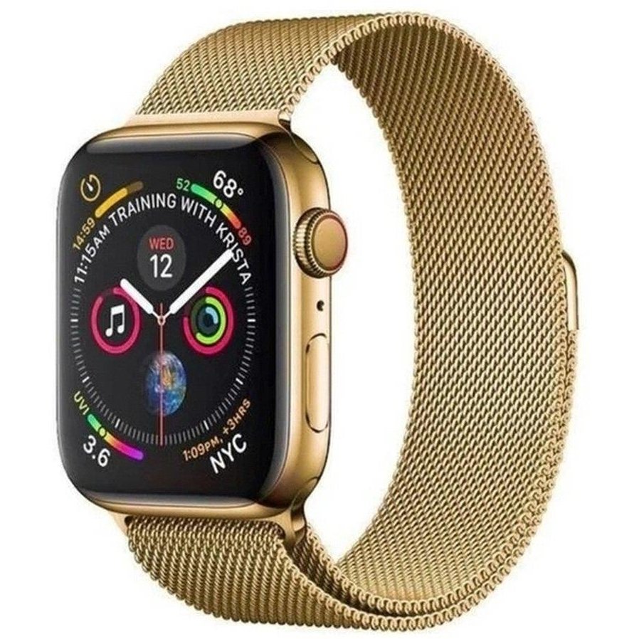 Accesoriu smartwatch Curea otel inoxidabil Magnetic Strap compatibila cu Apple Watch 1/2/3/4/5/6/SE 38/40mm Gold
