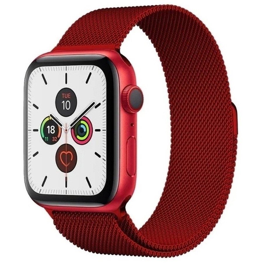 Accesoriu smartwatch Curea otel inoxidabil Magnetic Strap compatibila cu Apple Watch 1/2/3/4/5/6/SE 38/40mm Red