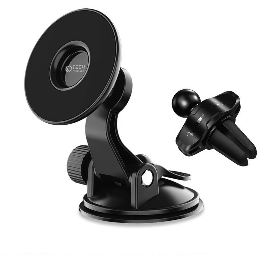 Suport N50 Magnetic 2 in 1, Dashboard/Air Vent Mount, Compatibil MagSafe, Rotire 360 grade, Negru