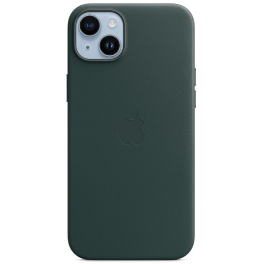 Husa Apple Leather MagSafe pentru iPhone 14 Plus Forest Green