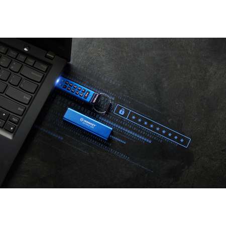 Memorie USB Kingston IronKey Keypad 200 32GB USB-A 3.0 Blue