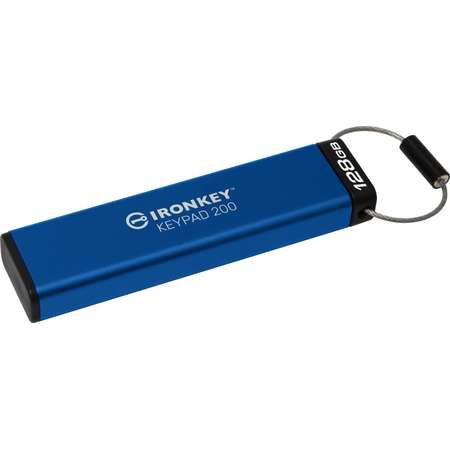 Memorie USB Kingston IronKey Keypad 200 128GB USB-A 3.0 Blue
