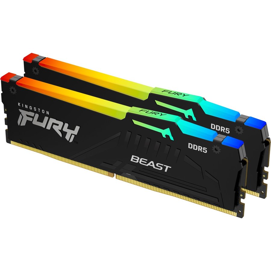 Memorie Kingston Fury Beast RGB EX Black 32GB (2x16GB) DDR5 5600MHz CL36 Dual Channel Kit — imaginea 3