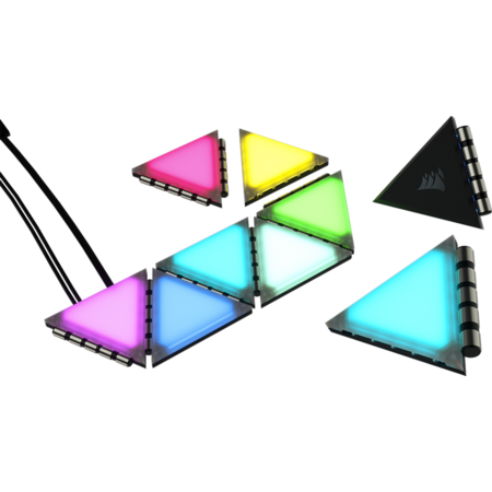 Panouri de Iluminat pentru Carcasă Corsair iCUE LC100 Mini Triunghi Kit Starter x 9 Bucati