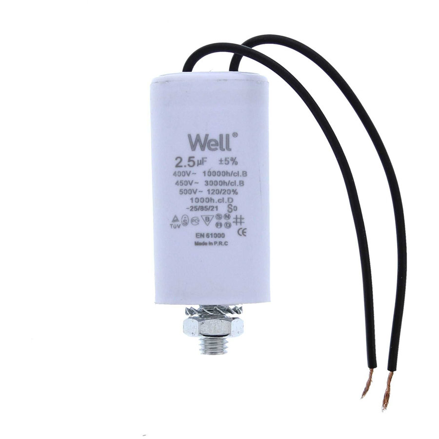 Condensator Pornire Motor WELL 400V 2.5UF White