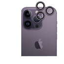 Set 3 protectii sticla camera foto HOFI CamRing compatibil cu iPhone 14 Pro / 14 Pro Max Purple