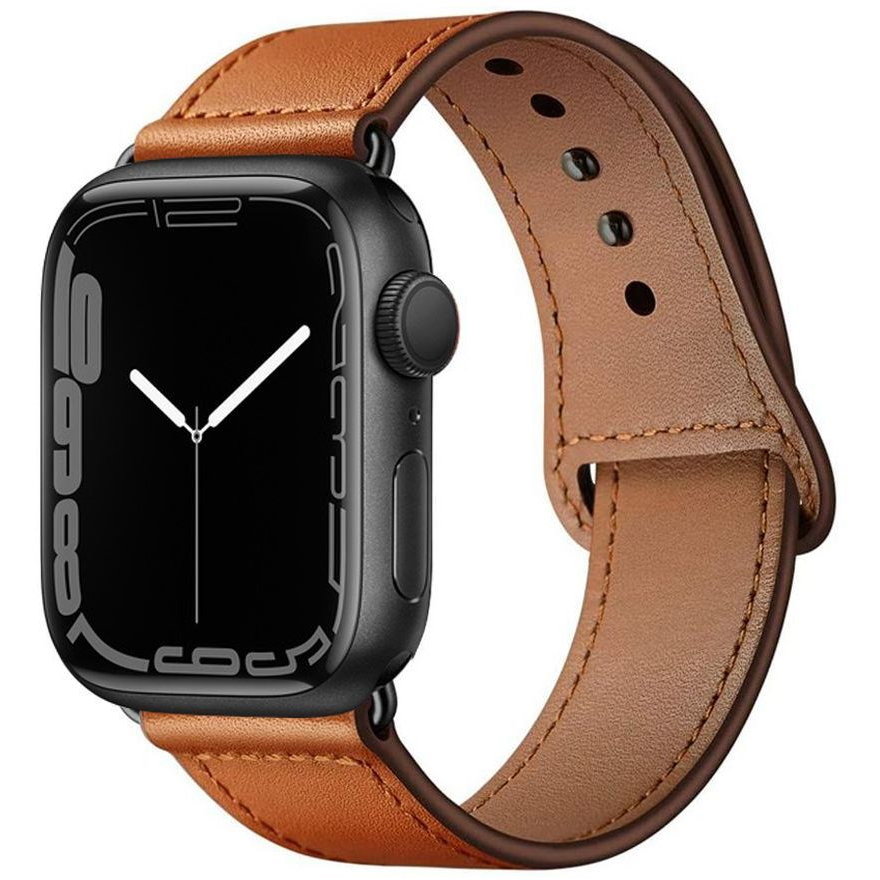 Accesoriu smartwatch Leatherfit compatibila cu Apple Watch 4/5/6/7/8/SE 38/40/41mm Brown