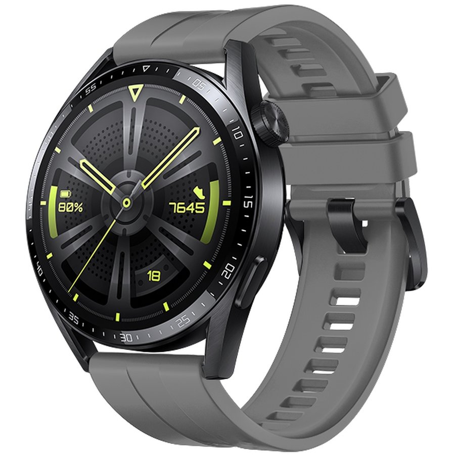 Accesoriu smartwatch Curea silicon Strap One compatibila cu Huawei Watch GT 3 42mm Dark Gray