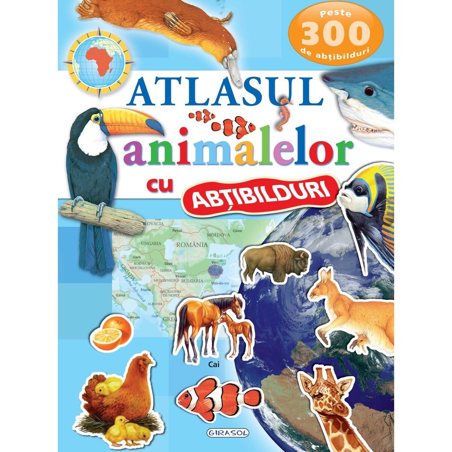 Jucarie Educativa Atlasul animalelor cu abtibilduri