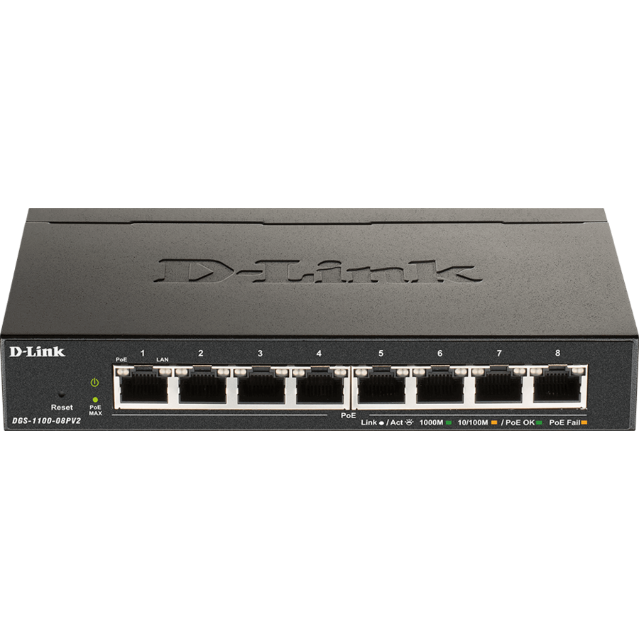 Switch DGS-1100-08PV2 8xGBit Managed PoE 64W Negru