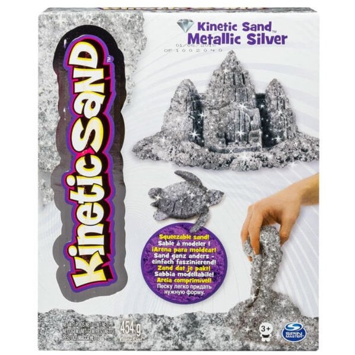 Nisip Kinetic Kinetic Sand Metale si Minerale Stralucitoare Argintiu