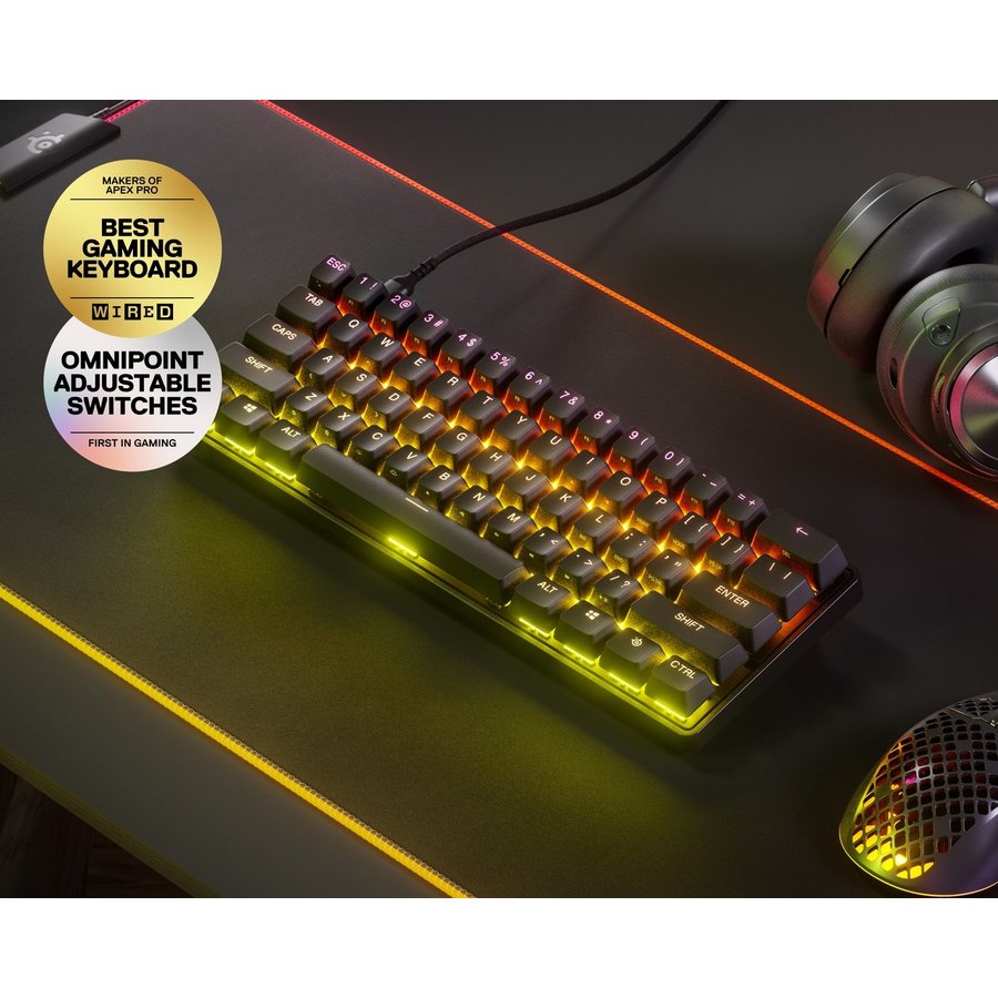 Tastatura Gaming Mecanica SteelSeries APEX PRO MINI RGB Negru ITGalaxy.ro