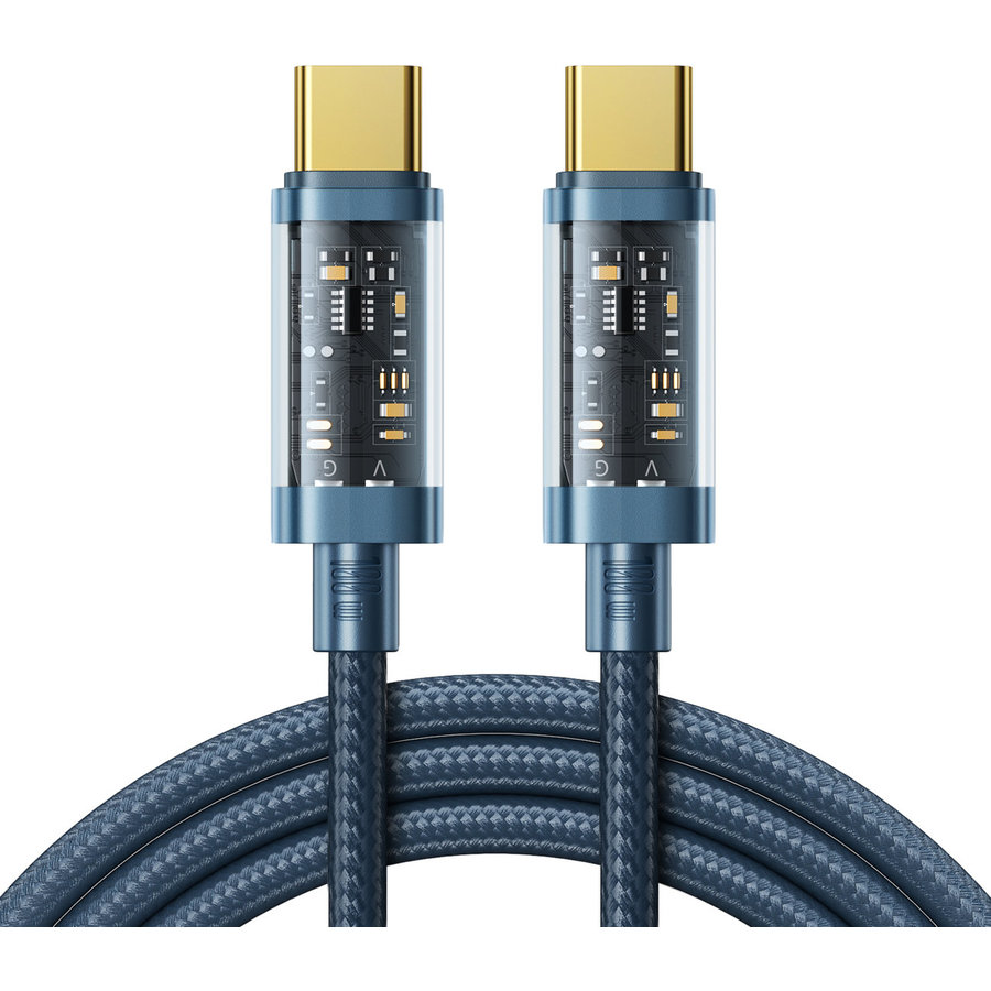 Cablu de date S-CC100A12, 2x USB Type-C, PD 100W, 1.2m, Albastru
