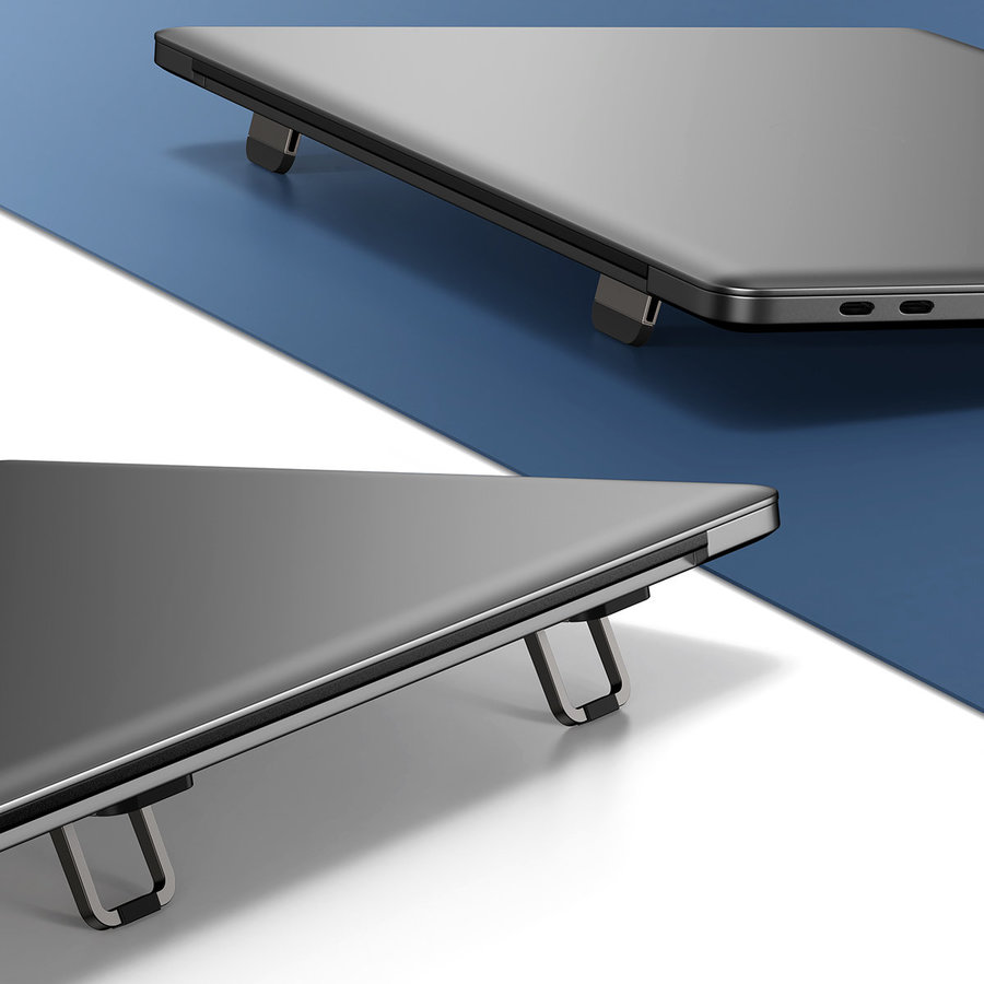 Set 2 Cleme Pliabile Baseus Slim Kickstand Suport Laptop Fixare Adezivă Gri — imaginea 2