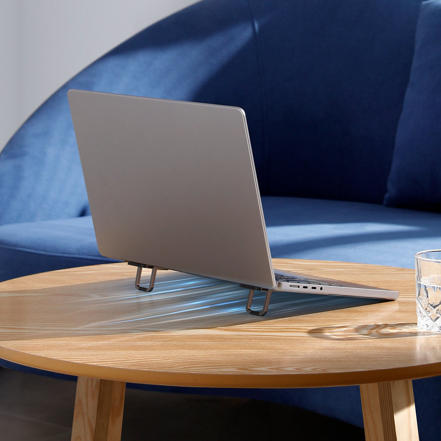 Set 2 Cleme Pliabile Baseus Slim Kickstand Suport Laptop Fixare Adezivă Gri — imaginea 4