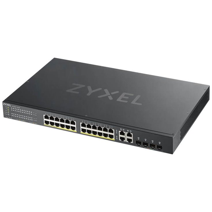 Switch PoE Gestionat Inteligent GS1920-24HPv2 24 Porturi Gigabit 4x Gigabit Combo (RJ45/SFP) PoE+ 37