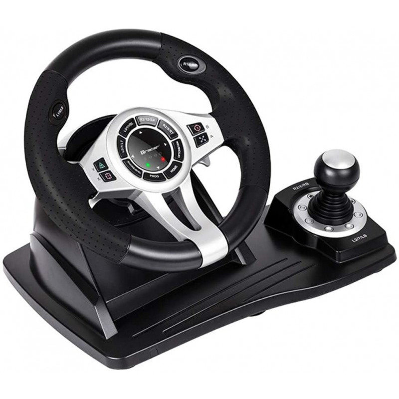 Volan Trajoy 46524 Steering wheel Tracer Roadster 4 in 1 PC/PS3/PS4/XBox One Negru/Argintiu — imaginea 4