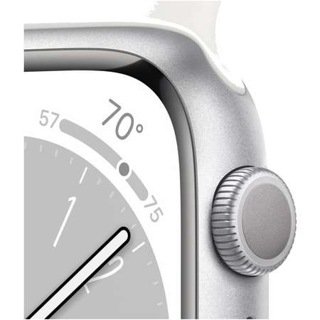 Smartwatch Apple Watch S8 Cellular 45mm Silver Aluminium Case White Sport Band Regular
