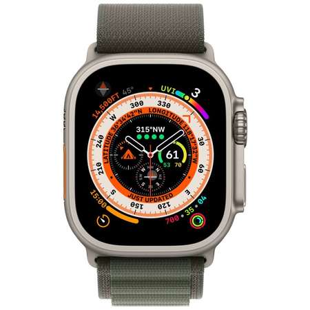 Smartwatch Apple Watch Ultra Cellular 49mm Titanium Case with Green Alpine Loop Small