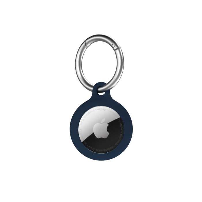 Husa Silicone Key Clip AirTag Marine Blue
