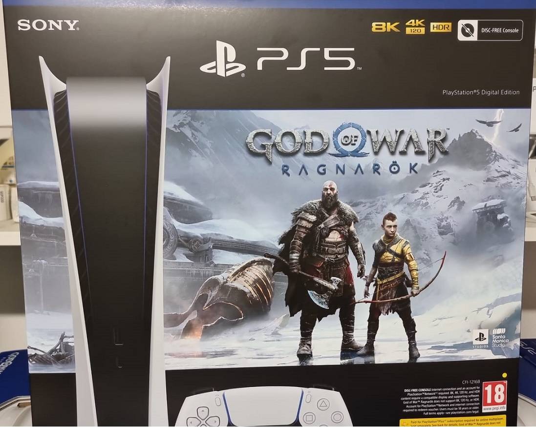 Sony Consola Gaming PlayStation 5 Digital Edition (PS5) 825GB + joc God of War Ragnarok