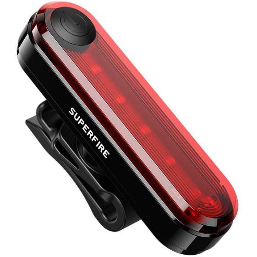 Lumina bicicleta spate Superfire BTL01 LED 5x1W 230 mAh incarcare USB IP44 Negru