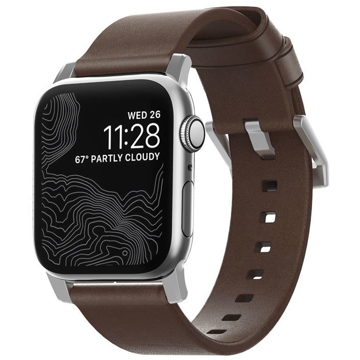 Accesoriu smartwatch Leather Strap compatibila cu Apple Watch 4/5/6/7/8/SE/Ultra 42/44/45/49mm Brown