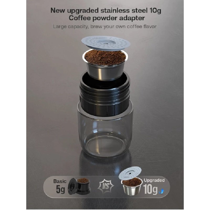 Espressor Cafea HiBREW H4A-Premium 3 In 1 15 Bar 80W 60Ml Negru — imaginea 3