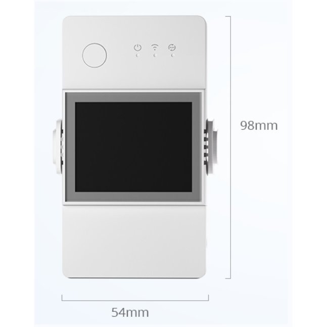 Întrerupător Sonoff TH Elite cu display, Releu 20A Wifi cu funcție de măsurare a temperaturii și umidității THR320D, Alb — imaginea 2