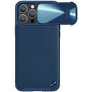 Cam Shield Leather S compatibila cu iPhone 14 Pro Blue