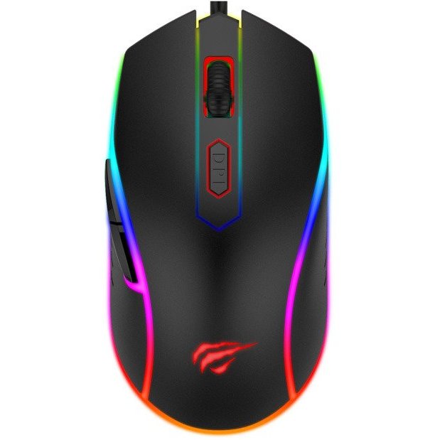 Mouse Gamenote MS792 cu fir, RGB, 3200 DPI, 6 Butoane, Senzor optic, Lungime cablu 1.5m, Negru