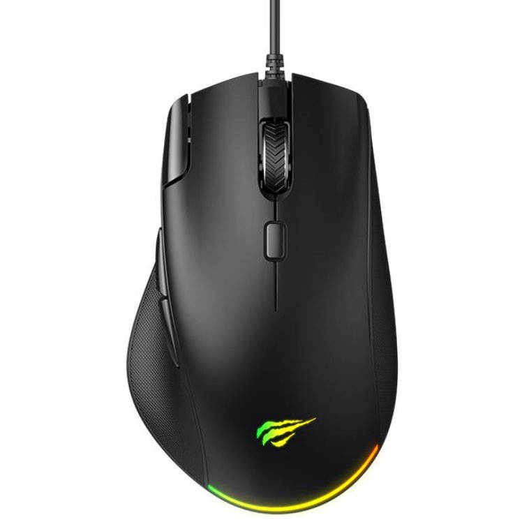 Mouse MS957, cu fir, USB 1.8 m, 1000-7200 DPI, 8 Butoane, Programabil macro, iluminat RGB, Negru