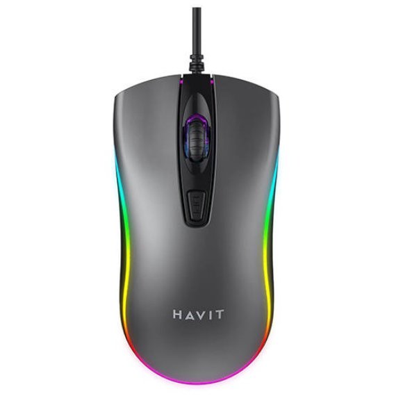 Mouse Optic MS72 cu Fir USB 1.3m 800-1200DPI 4 Butoane Iluminat RGB Negru