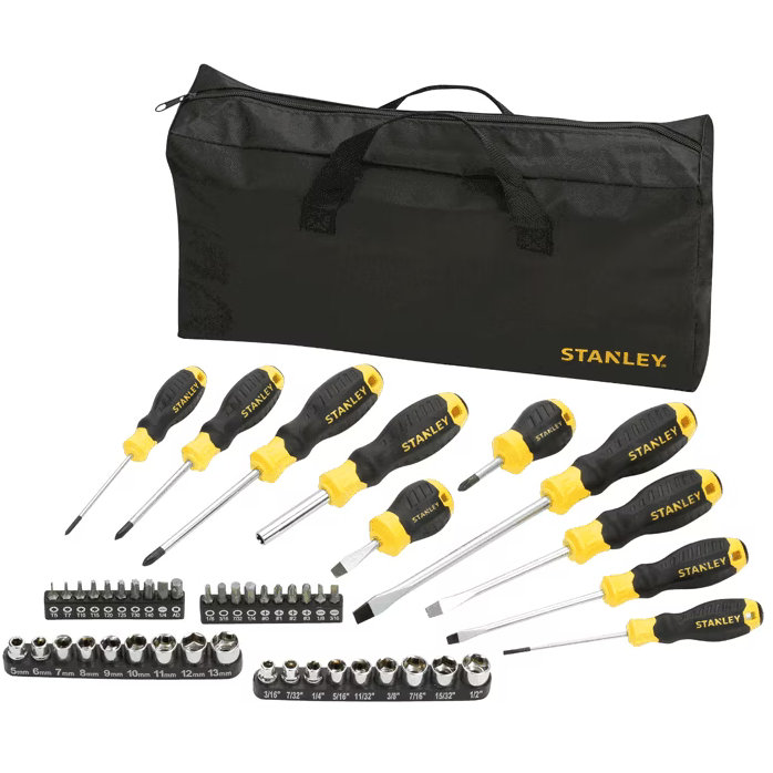 Set De Insurubat Stanley STHT0-70887 48 Piese + Geantă Neagră