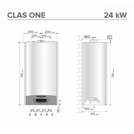 Centrala termica Ariston CLAS ONE WIFI 24 pe Gaz in Condensatie 24kW Alb+ Kit Evacuare Inclus